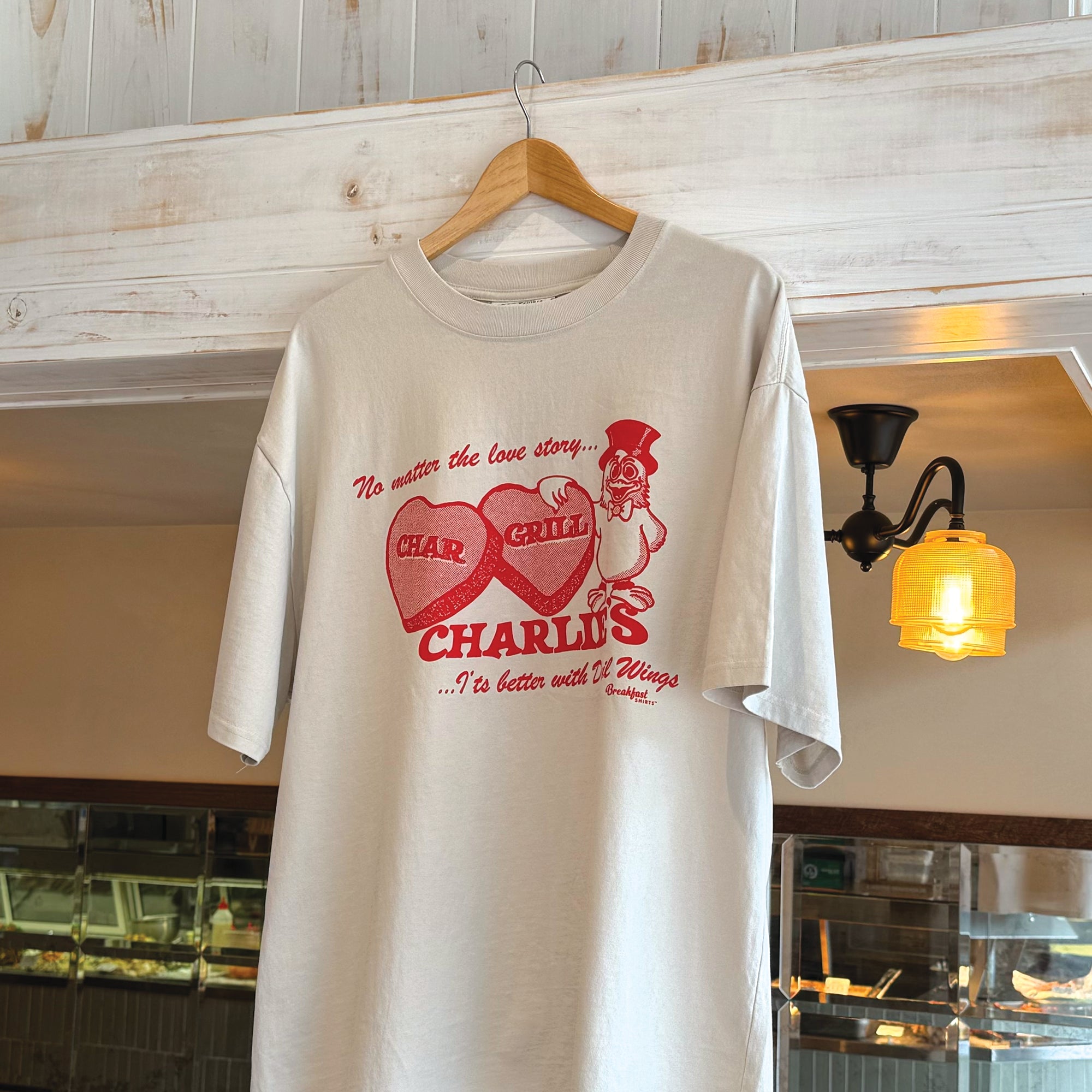 Chargrill Charlie’s x Breakfast Shirts Mostly Love for Devil Wings Tee